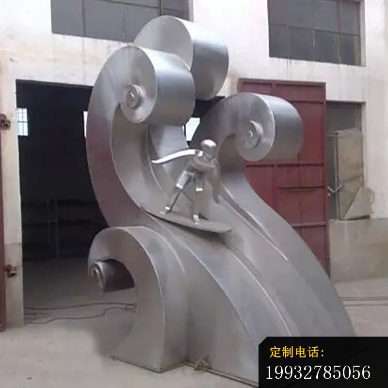 不锈钢滑雪雕塑，公园不锈钢雕塑_800*800