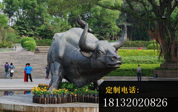 老牛铜雕公园动物雕塑_600*377