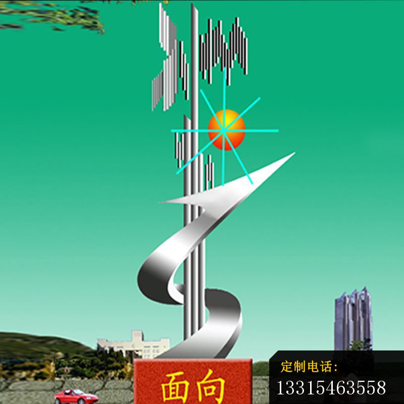 不锈钢面向雕塑，广场景观摆件_800*800