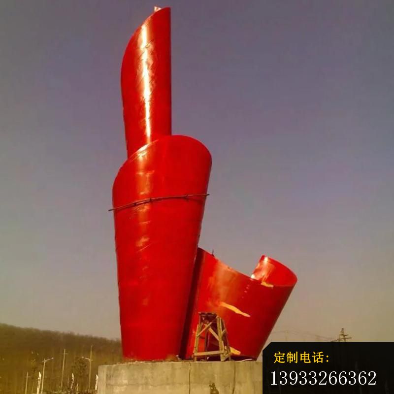 不锈钢彩带火炬景观雕塑_800*800