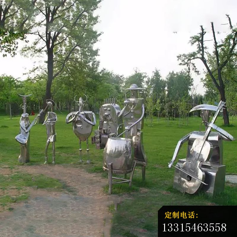 不锈钢抽象乐队雕塑，公园不锈钢抽象雕塑_800*800