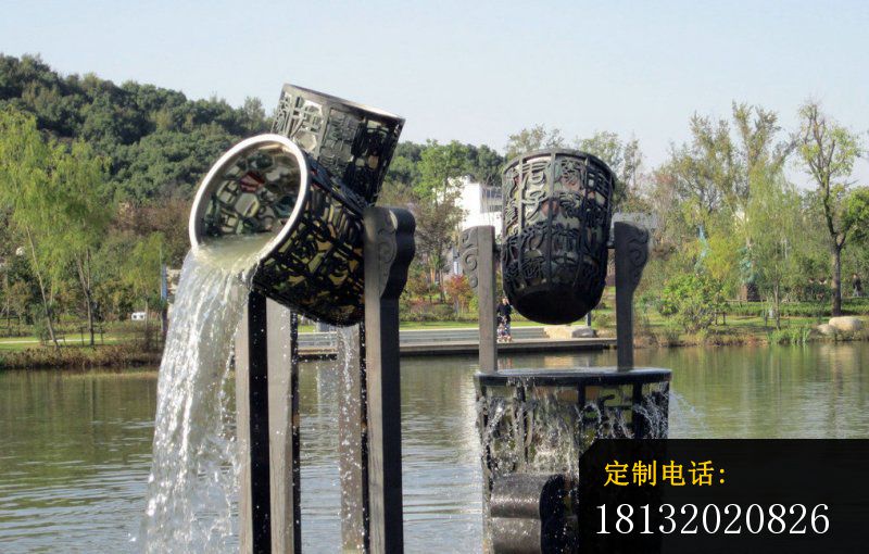 流水水桶雕塑公园景观铜雕_800*510