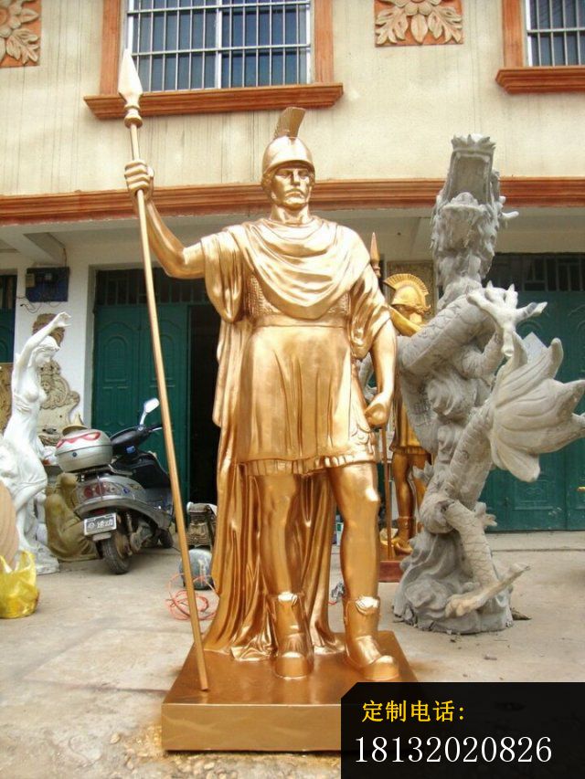罗马勇士雕塑玻璃钢仿铜人物雕塑_640*853
