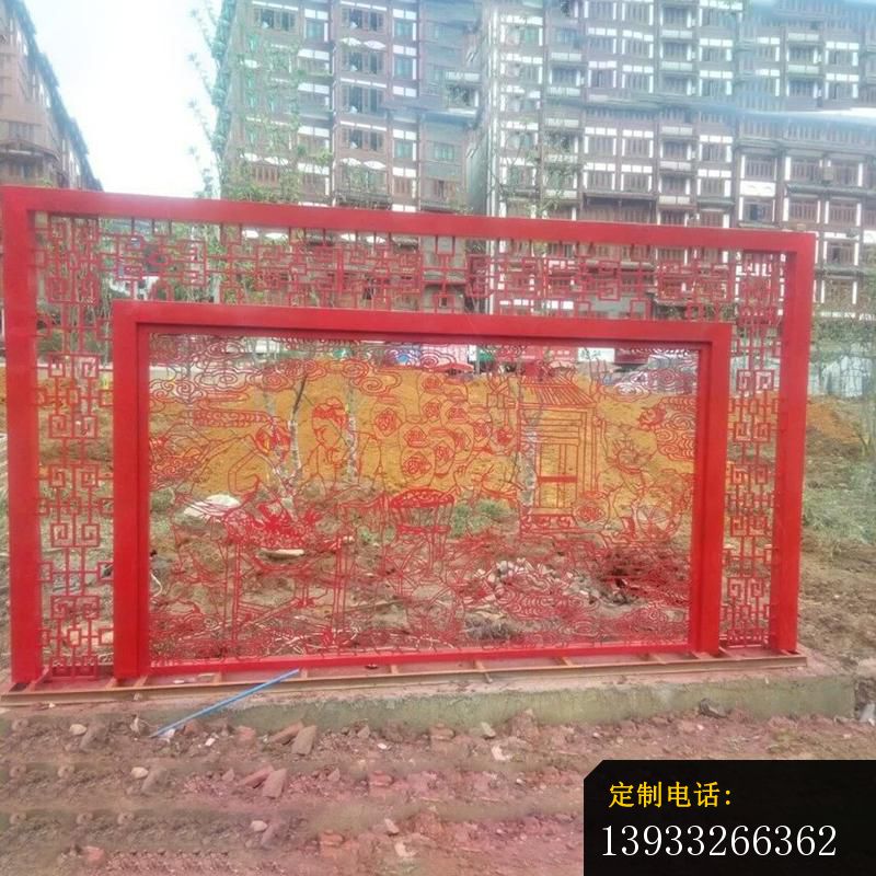 广场不锈钢剪纸画景观标志雕塑_800*800