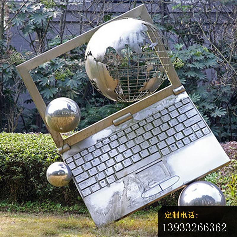 公园不锈钢镜面电脑景观雕塑_800*800