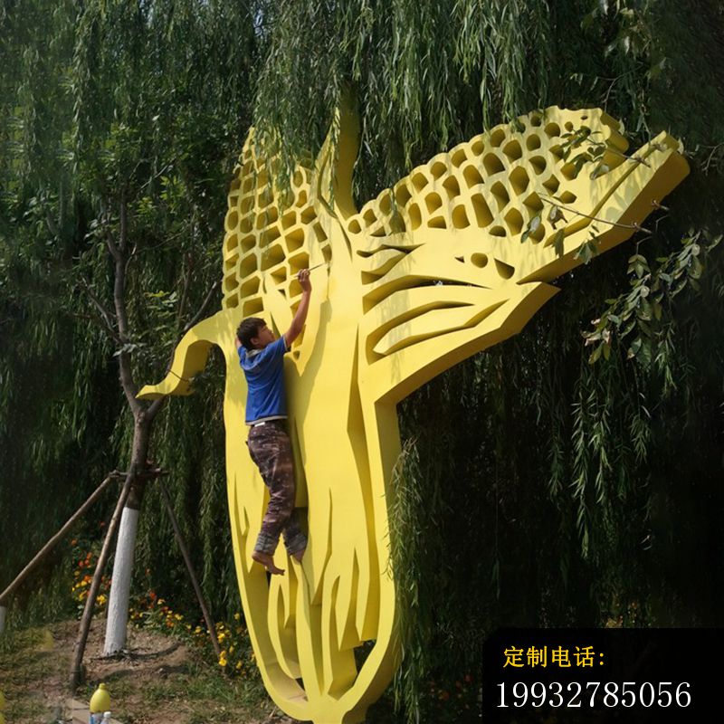 不锈钢玉米雕塑，剪纸不锈钢雕塑 (1)_800*800