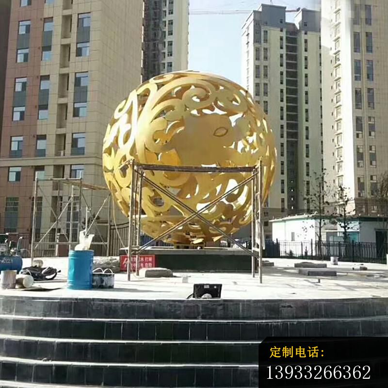 小区不锈钢镂空球景观雕塑_800*800