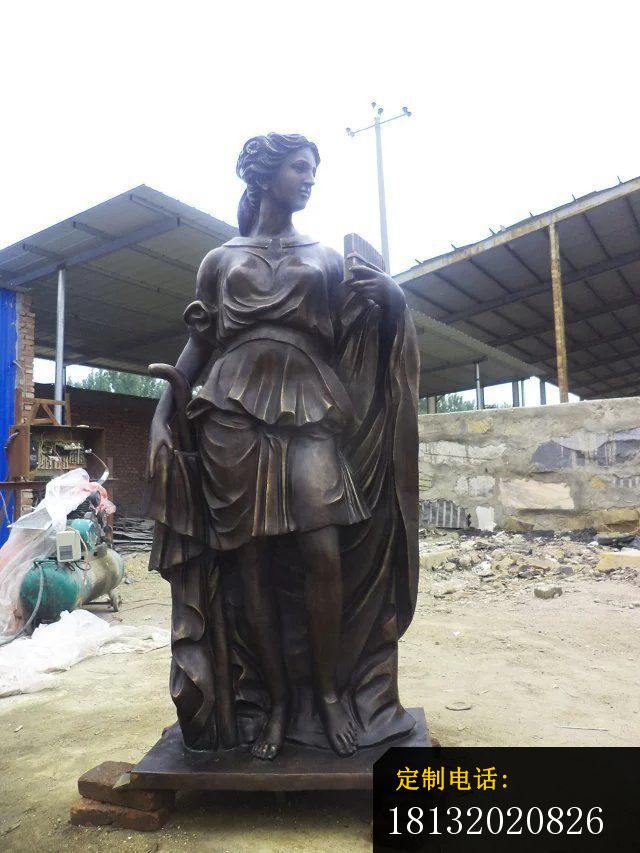 欧式女人雕塑玻璃钢仿铜人物雕塑 (2)_640*853
