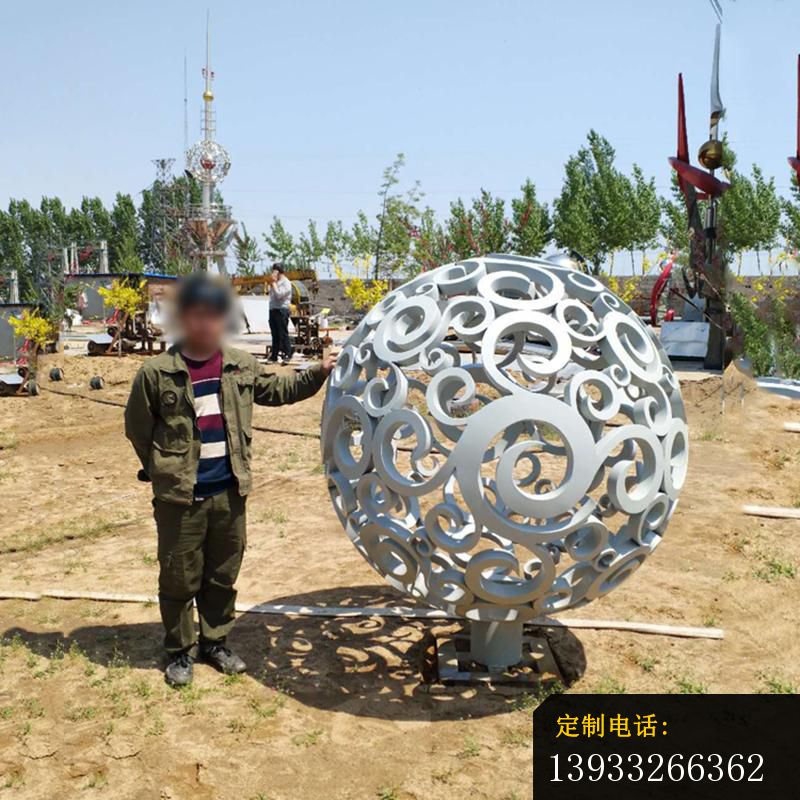 公园不锈钢镂空球景观摆件雕塑_800*800