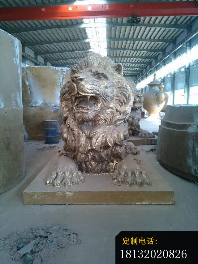 趴着的狮子铜雕铸铜西洋狮子雕塑 (4)_640*853