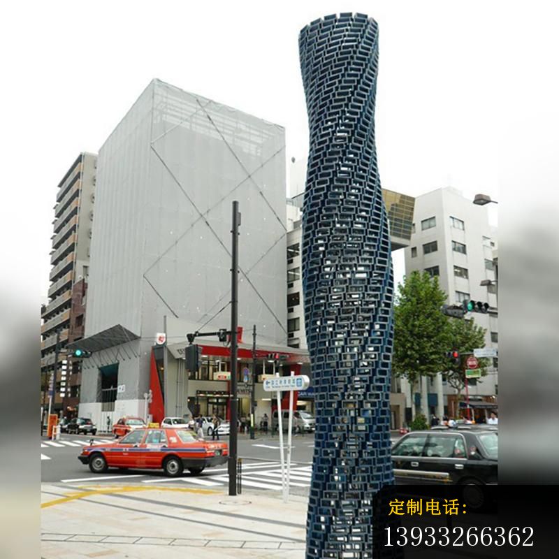 公园不锈钢镂空柱景观雕塑_800*800