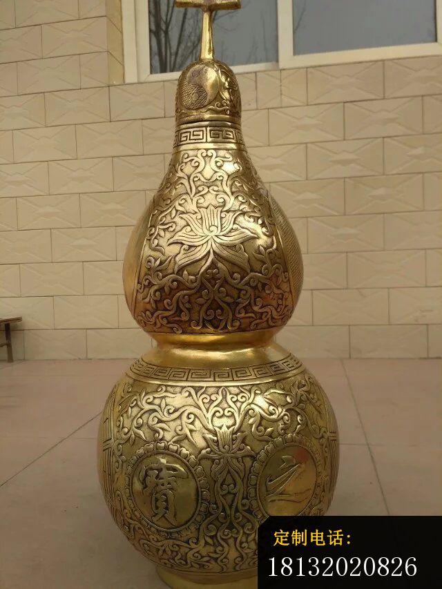 辟邪葫芦铜雕铸铜葫芦雕塑 (2)_640*853