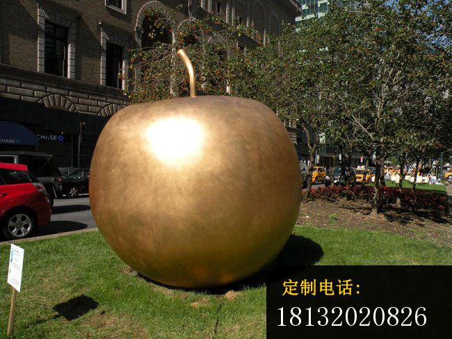 苹果铜雕城市景观雕塑_650*488