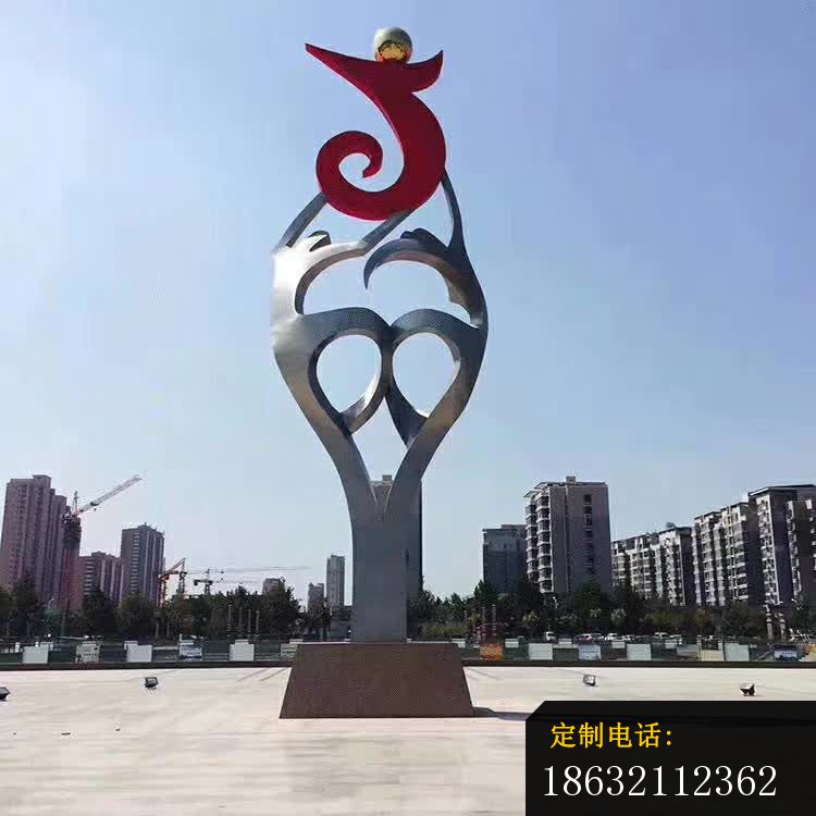 不锈钢抽象跳舞人物雕塑_750*750