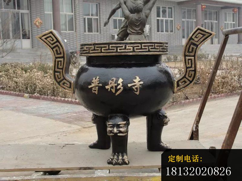 三足香炉雕塑寺庙香炉铜雕 (1)_800*600