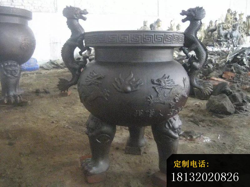 三足香炉雕塑寺庙香炉铜雕 (5)_800*600