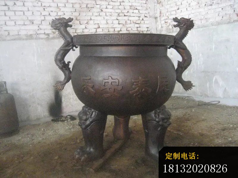 三足香炉雕塑寺庙香炉铜雕 (4)_800*600