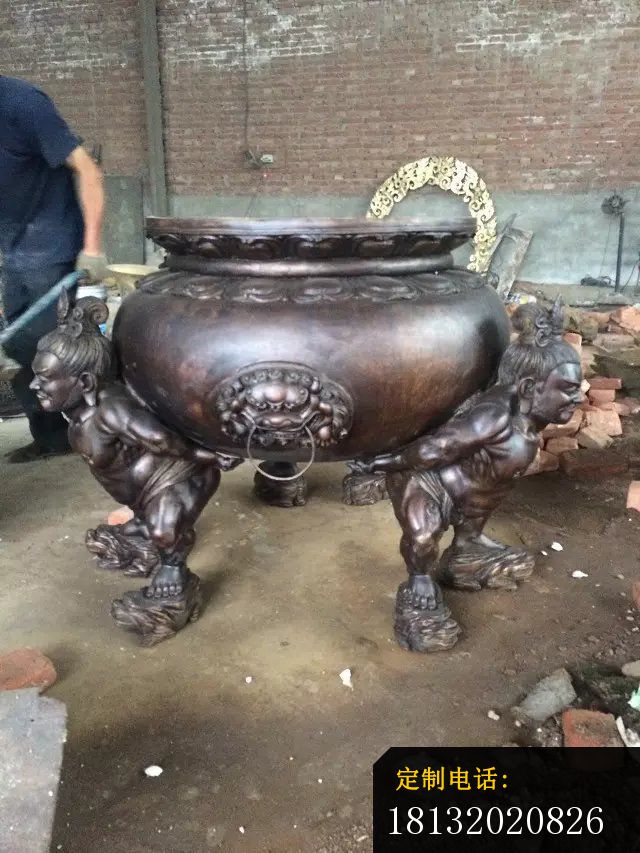 三足香炉雕塑寺庙香炉铜雕 (6)_640*853
