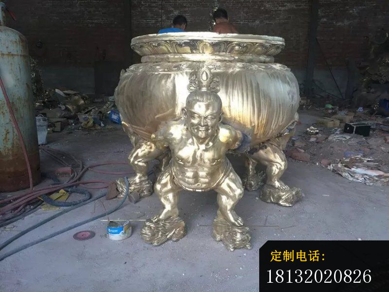 三足香炉雕塑寺庙香炉铜雕 (7)_800*600