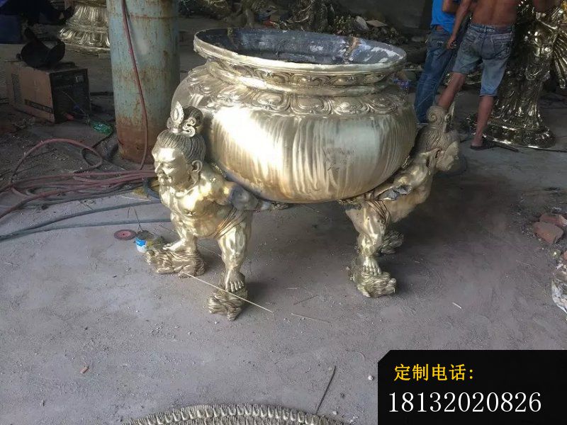 三足香炉雕塑寺庙香炉铜雕 (8)_800*600