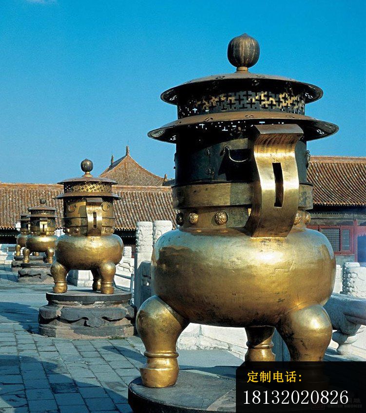 三足香炉铜雕寺庙铜香炉_751*847