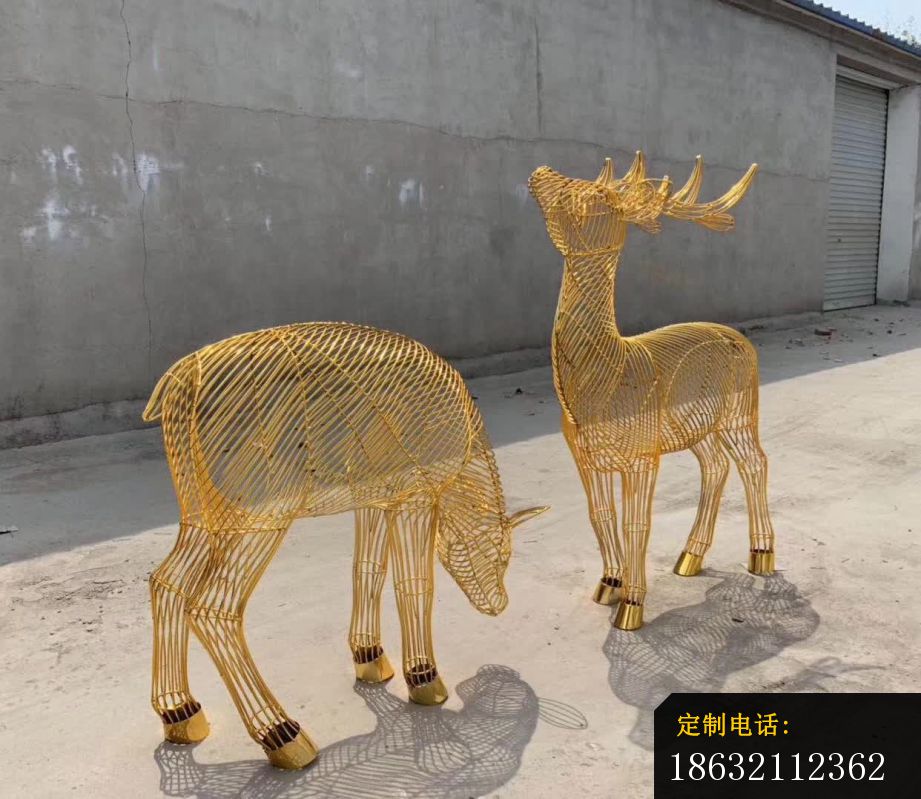 不锈钢镂空金色鹿雕塑 (1)_921*799