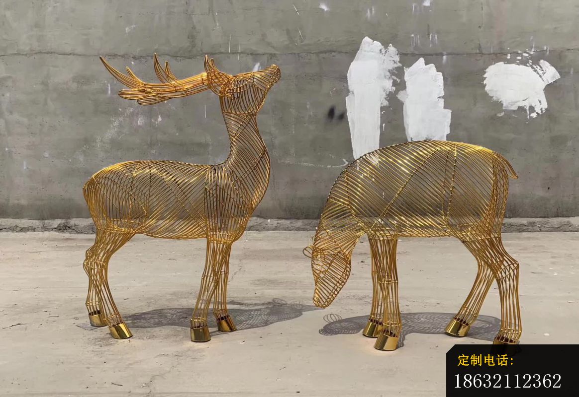 不锈钢镂空金色鹿雕塑 (2)_1164*800