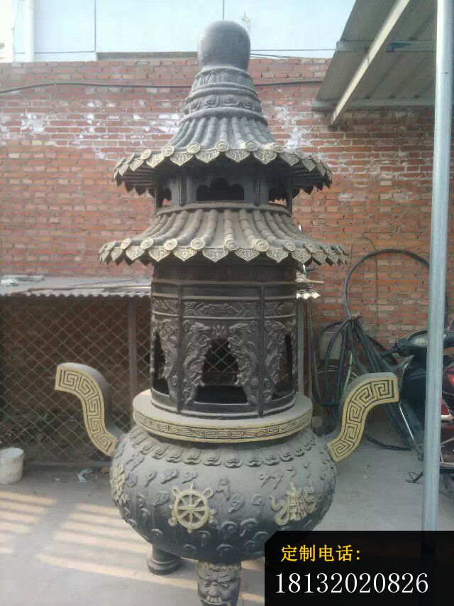 塔炉铜雕寺庙铜香炉雕塑 (2)_640*853