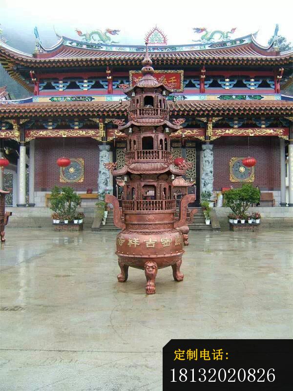 塔炉铜雕寺庙铜香炉雕塑 (5)_600*800