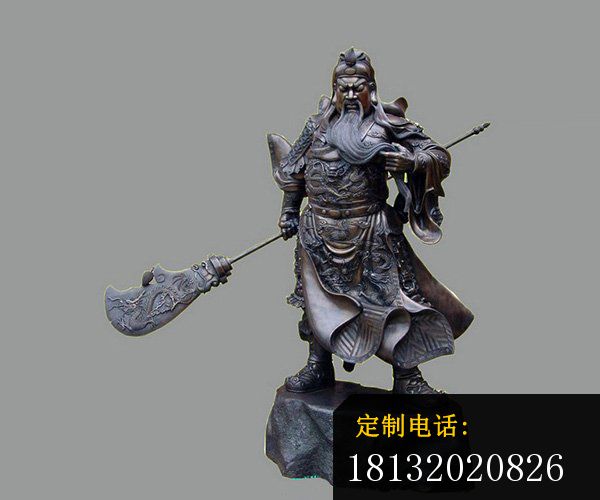 提刀关公雕塑关二爷铜雕_600*500