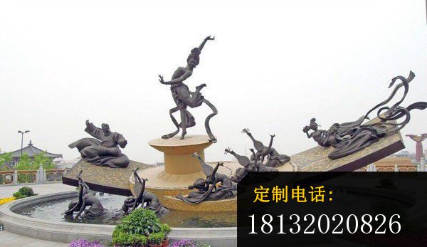 跳舞演奏雕塑古代美人铜雕 (3)_600*347