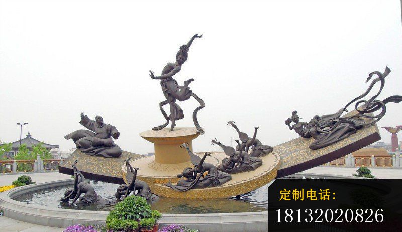跳舞演奏雕塑古代美人铜雕 (2)_800*462