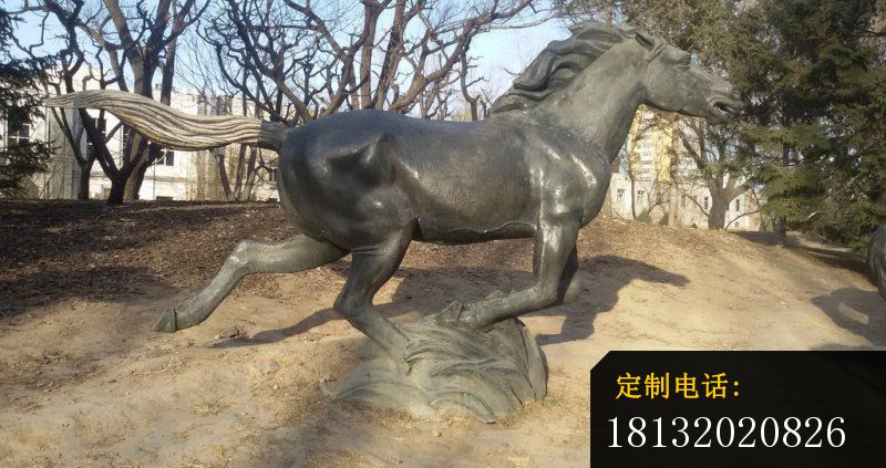 铜雕奔马公园动物雕塑 (3)_800*423