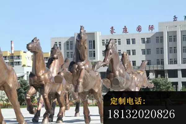 铜雕奔马广场铜马动物雕塑 (3)_600*400