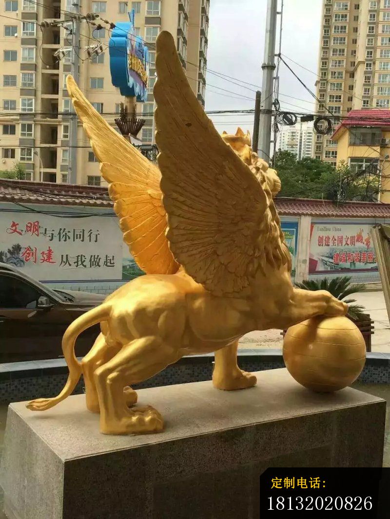 铜雕狮子铸铜飞狮雕塑 (3)_800*1066