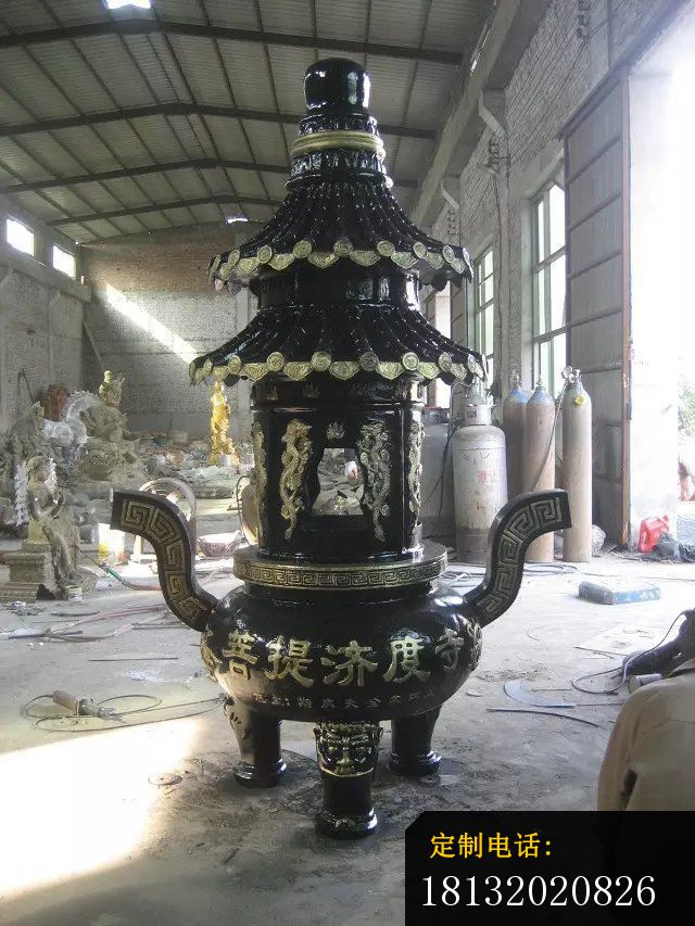 铜雕香炉铸铜香炉雕塑 (1)_640*853