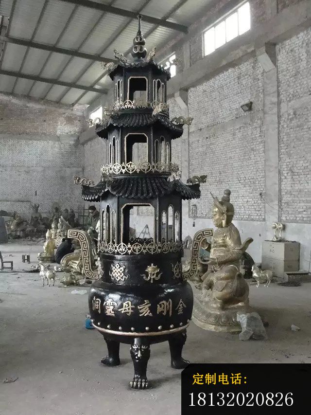 铜雕香炉铸铜香炉雕塑 (8)_640*853
