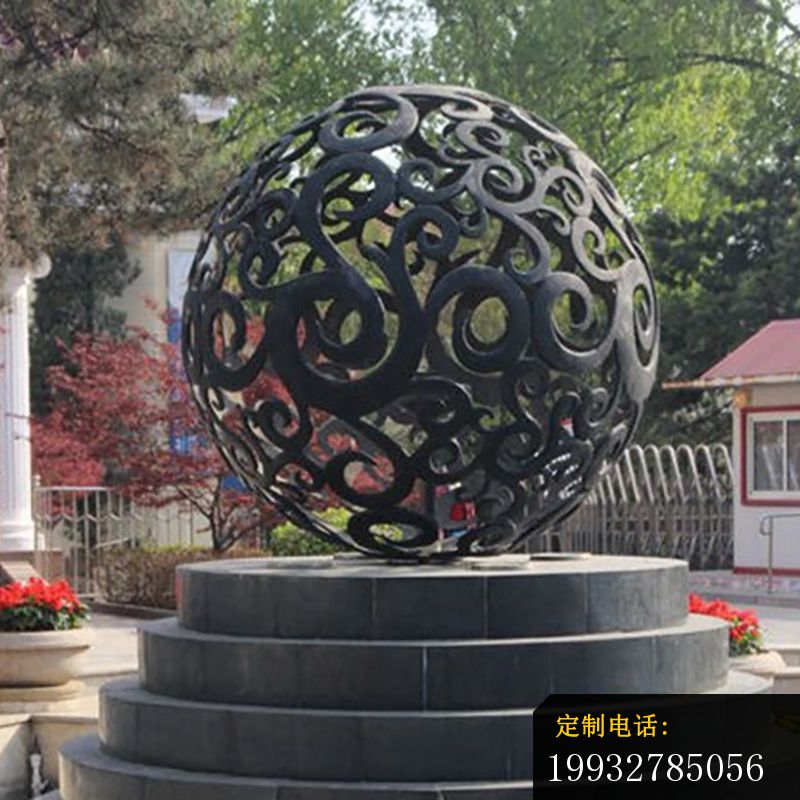 广场景观摆件，不锈钢镂空球雕塑_800*800