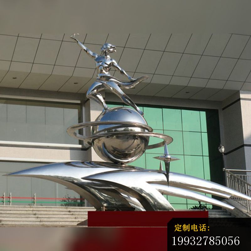 不锈钢海豚之球  广场景观雕塑_800*800