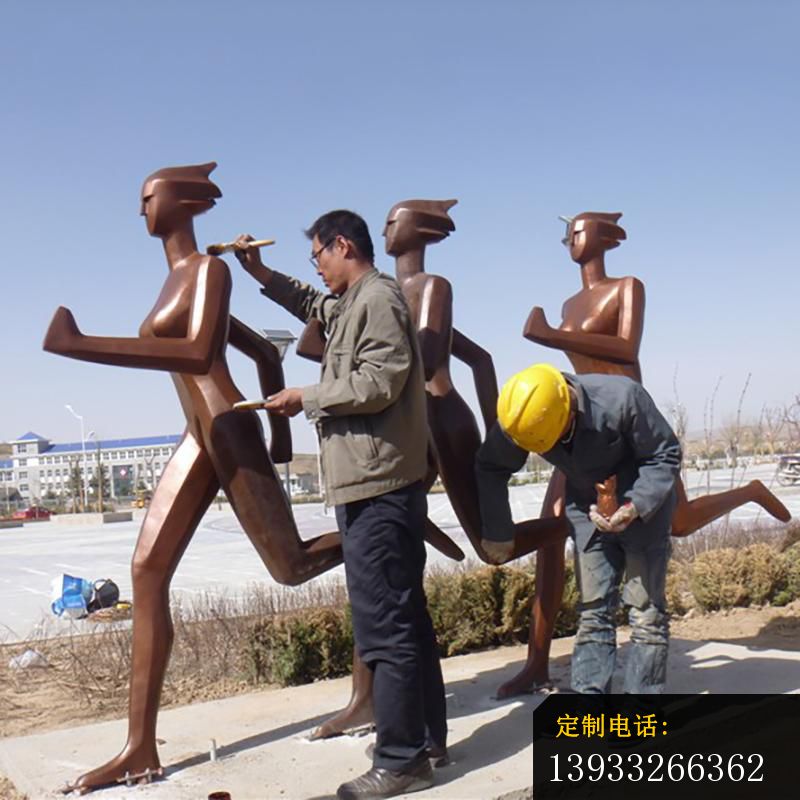 公园不锈钢跑步抽象人物雕塑_800*800