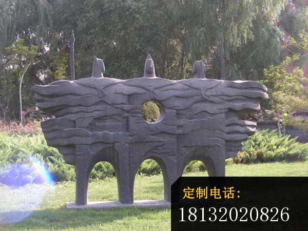 铜战士雕塑公园抽象人物铜雕_600*450