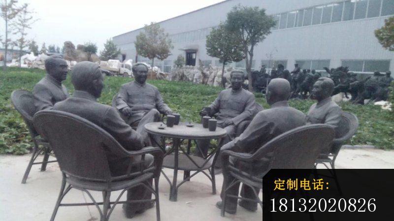 伟人喝茶铜雕广场人物雕塑 (1)_800*449