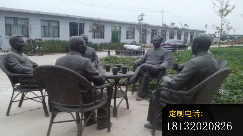 伟人喝茶铜雕广场人物雕塑 (3)_800*449