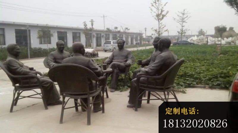 伟人喝茶铜雕广场人物雕塑 (2)_800*449