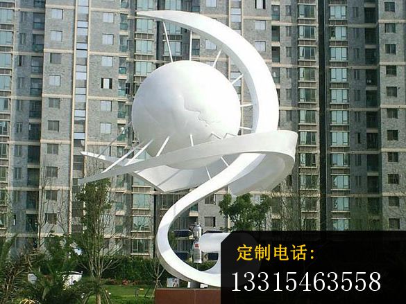 企业不锈钢抽象雕塑_585*439
