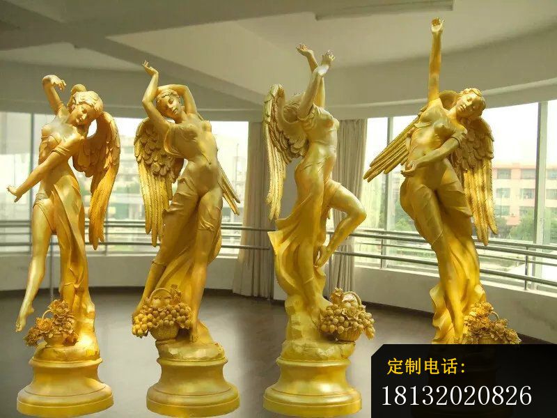 舞蹈四女神雕塑玻璃钢仿铜人物_800*600