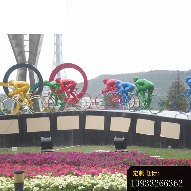 公园不锈钢骑自行车运动人物雕塑_800*800