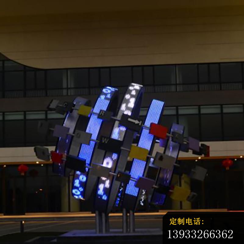 企业不锈钢抽象造型标志雕塑_800*800