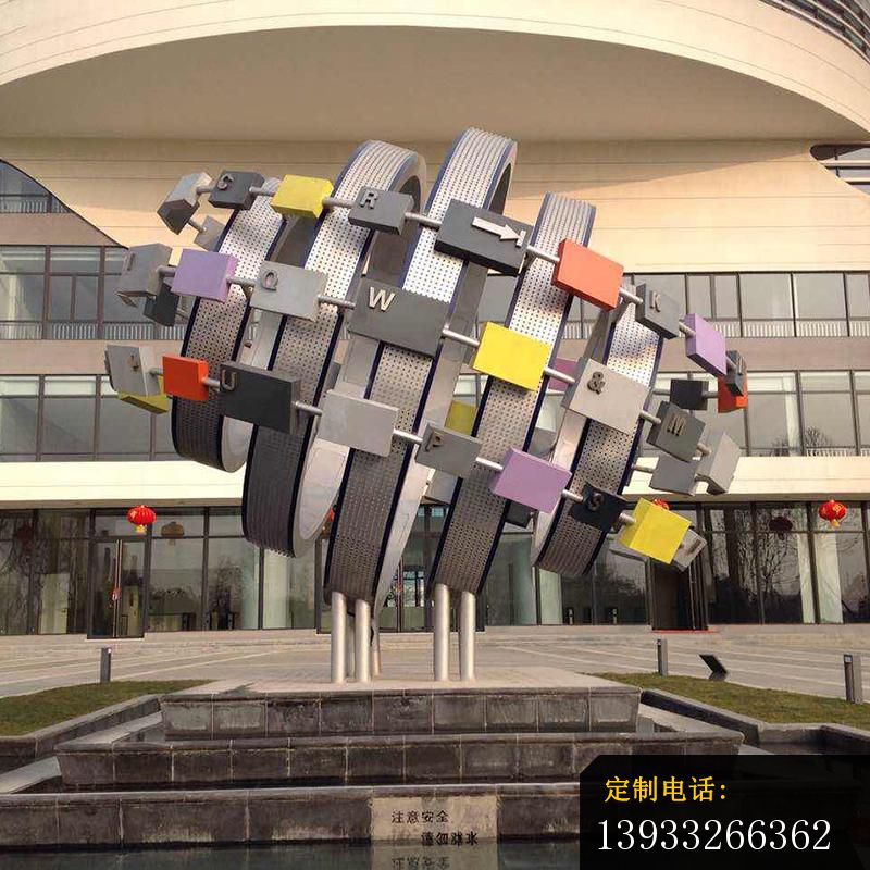 企业不锈钢抽象标志雕塑_800*800