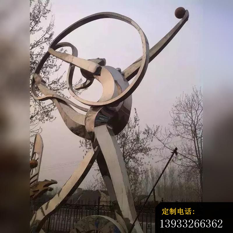 广场不锈钢起舞抽象人物雕塑_800*800